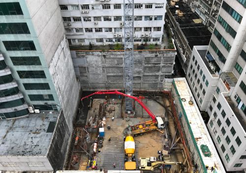 駿業街43及45號工業大廈發展項目樁基礎，挖掘與側向承拓及樁帽工程